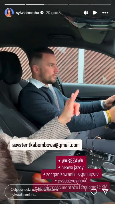 Sylwia Bomba szuka asystentki