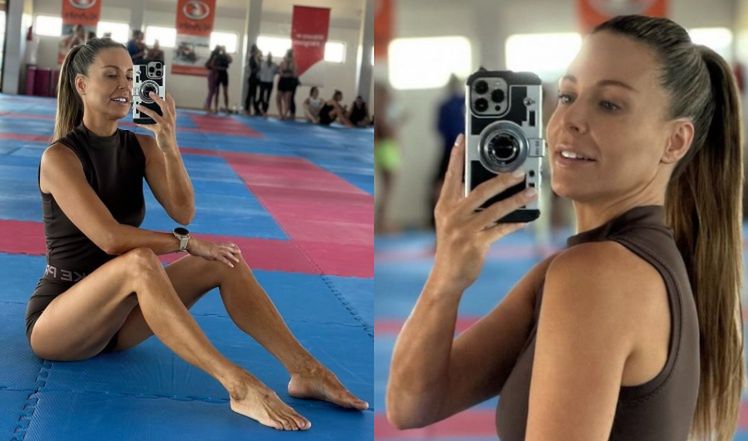 Małgorzata Rozenek pręży mięśnie na obozie Anny Lewandowskiej