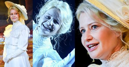 Małgorzata Kożuchowska zadaje szyku w koronkach i kapeluszu na próbach w teatrze (ZDJĘCIA)