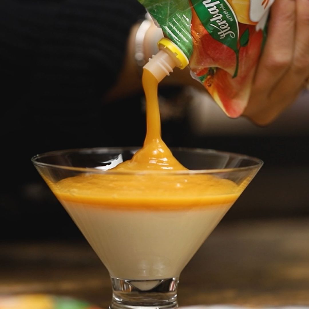 Idealnym dopełnieniem będzie mus owocowy mango&brzoskiwnie
