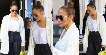 #TRENDY: Jennifer Lopez w długim kardiganie