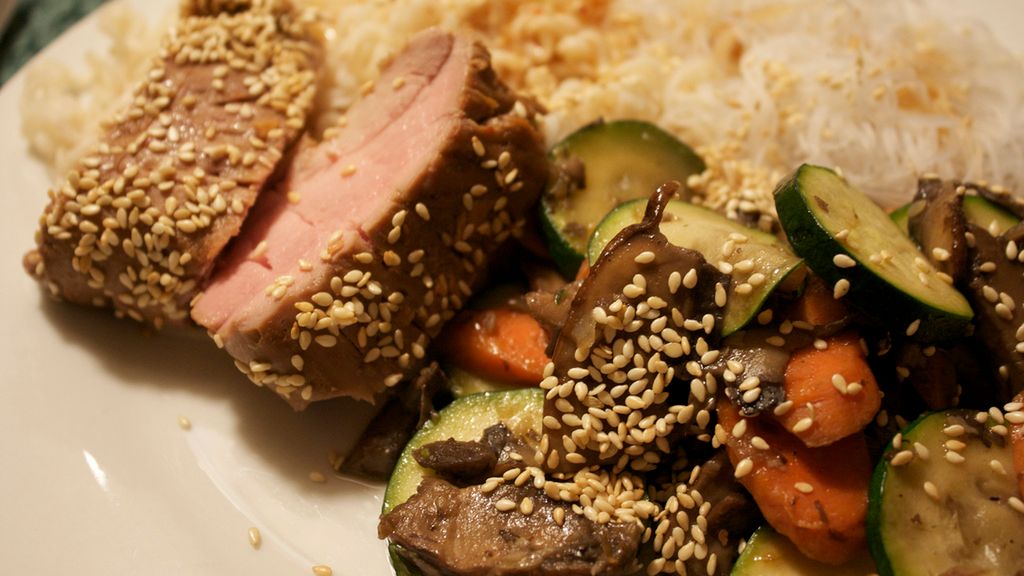 Kotlet wieprzowy z sezamem