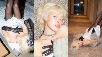 Helena Englert wita nowy rok: wije się w pościeli i pokłada na wykładzinie. Daje do myślenia? (ZDJĘCIA)