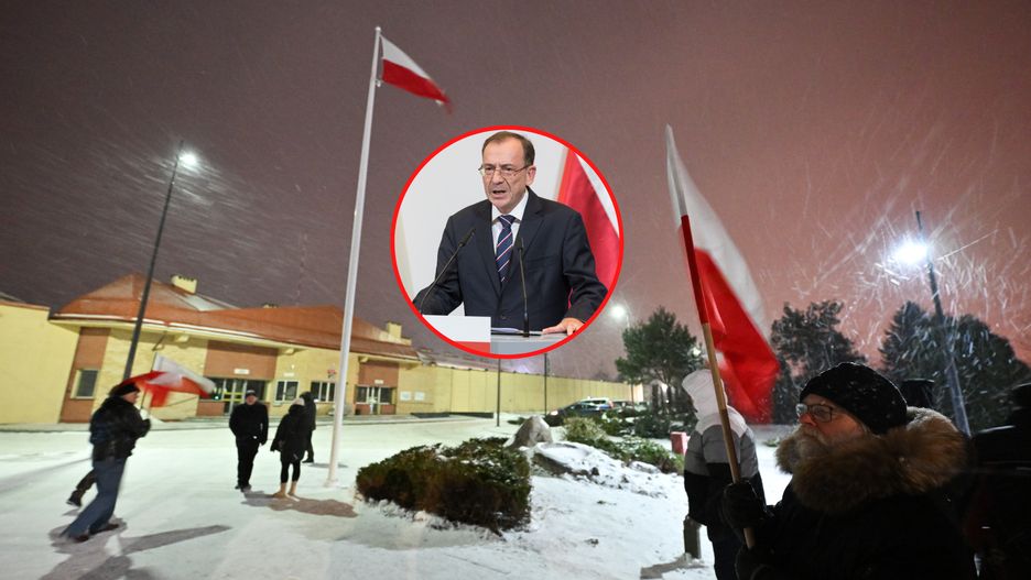 Manifestacja przed Aresztem Śledczym w Radomiu, gdzie przebywa były minister sprawiedliwości Mariusz Kamiński