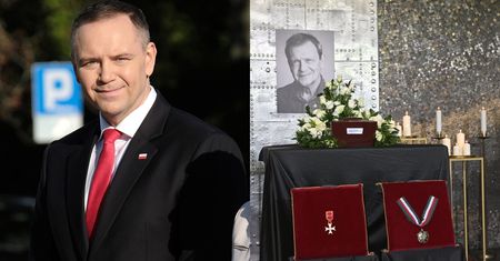Pogrzeb Jana Frycza. TYM gestem Karol Nawrocki pożegnał artystę