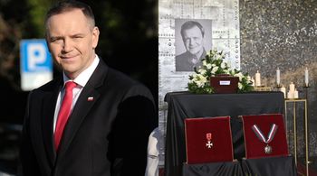 Pogrzeb Jana Frycza. TYM gestem Karol Nawrocki pożegnał artystę