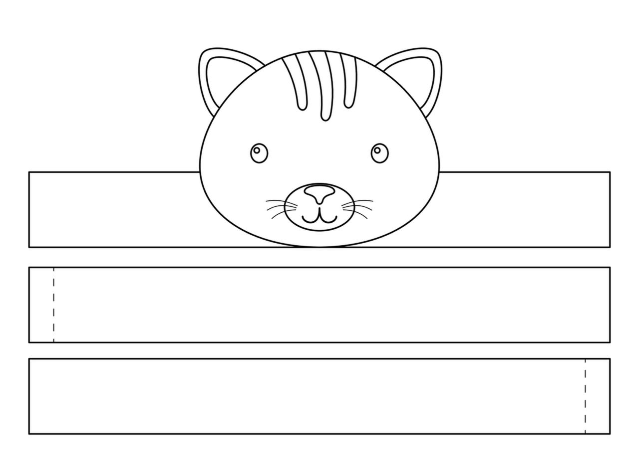 Maska karnawałowa dla chłopca (szablon - kotek)