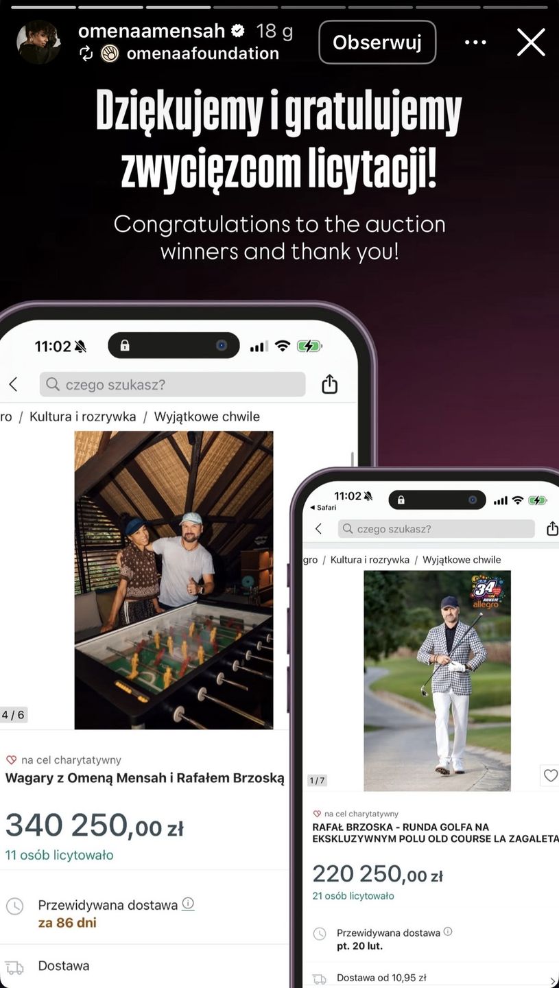 Finał aucji Mensah i Brzoski 