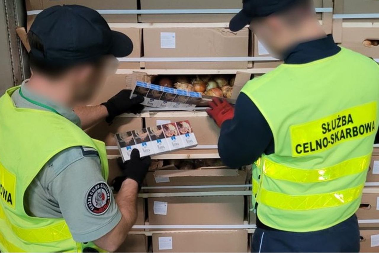 Jechał z Litwy z cebulą. Służby znalazły kontrabandę na 1,5 mln zł