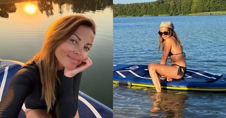 Wczasowiczka Katarzyna Glinka eksponuje opalone ciało na SUP-ie! Dacie wiarę, że ma 49 lat? (ZDJĘCIA)