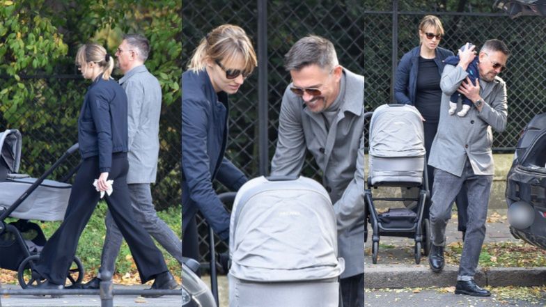 Krzysztof Ibisz spaceruje z żoną i synkiem