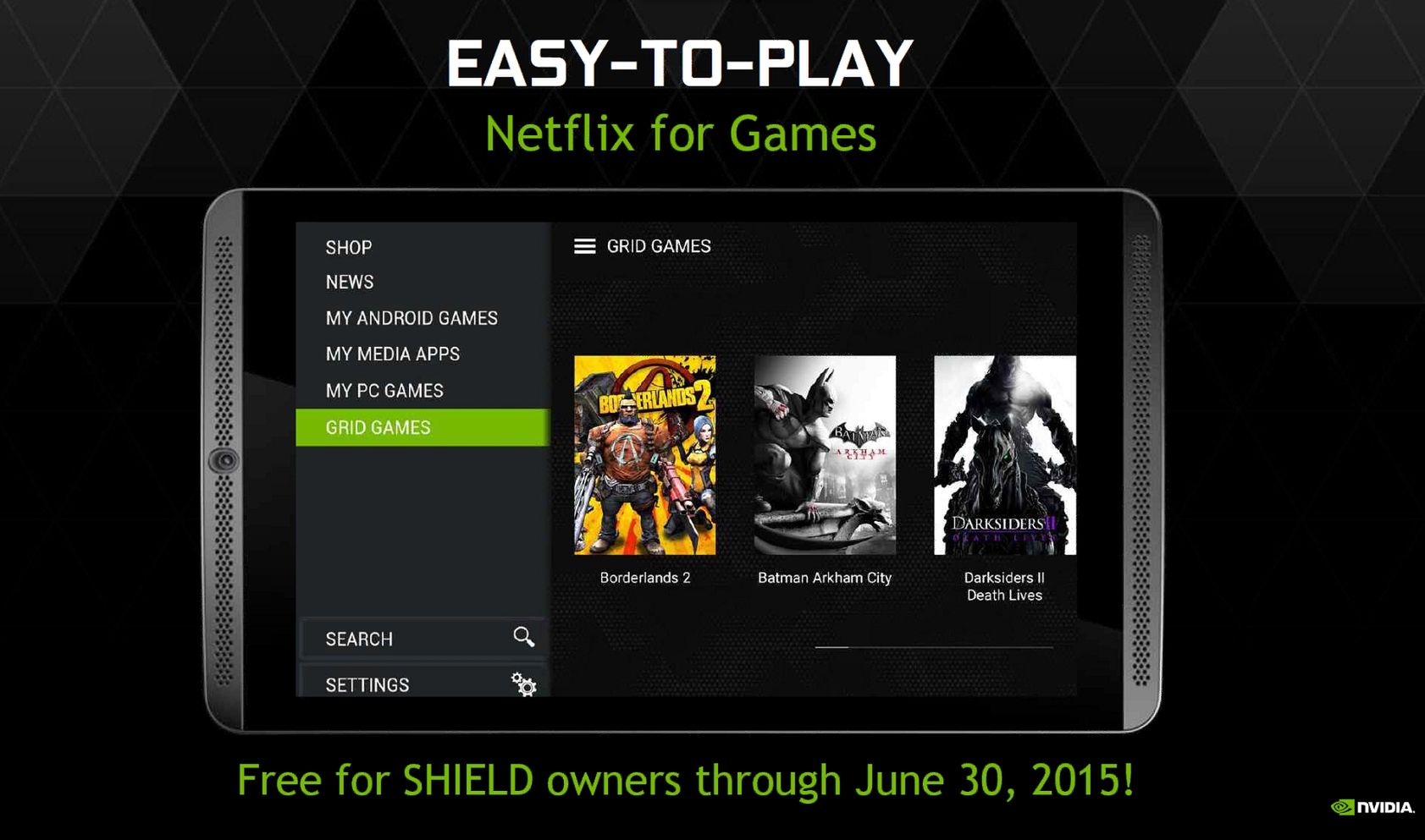 Shield Tablet z Android 5.0 i usługą Nvidia GRID 3