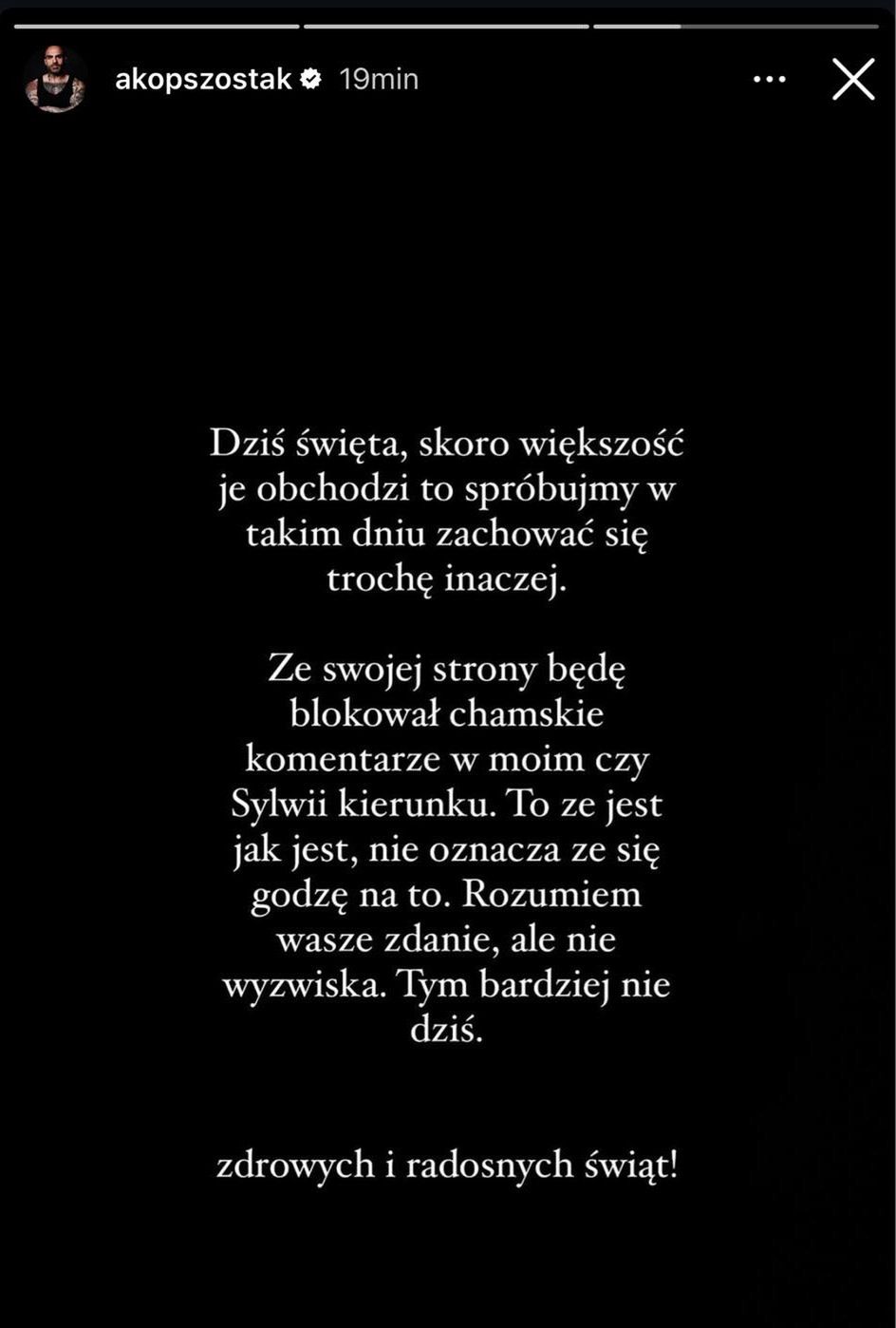 Akop Szostak wystosował APEL do swoich hejterów