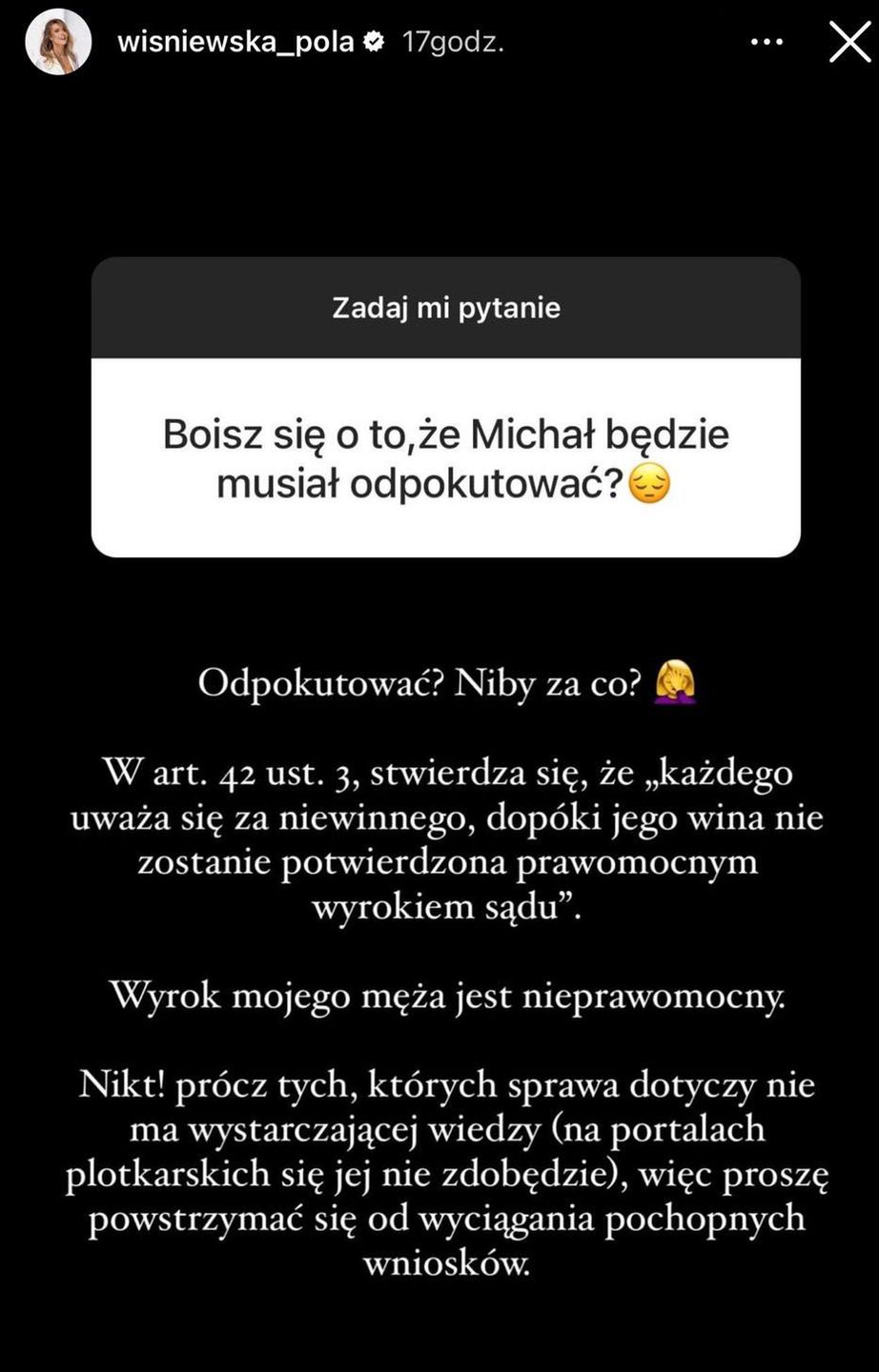 Pola Wiśniewska stanęła w obronie Michała Wiśniewskiego