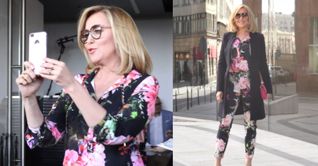 Coraz młodsza Młynarska w kwiecistym komplecie kokietuje paparazzi