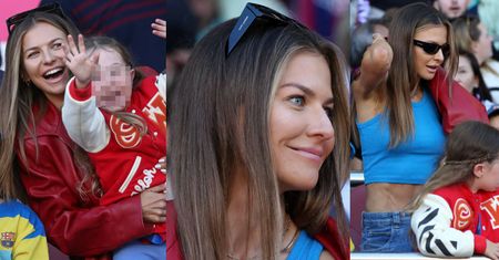 Anna Lewandowska pręży umięśniony brzuch na meczu klubu FC Barcelona. Towarzyszyła jej Klara (ZDJĘCIA)