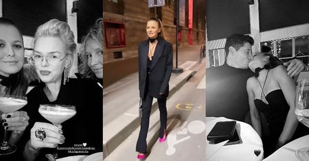 Odstawiona Anna Lewandowska w topie Magdy Butrym za 3 tysiące obsypuje Roberta całusami w paryskiej knajpce (ZDJĘCIA)