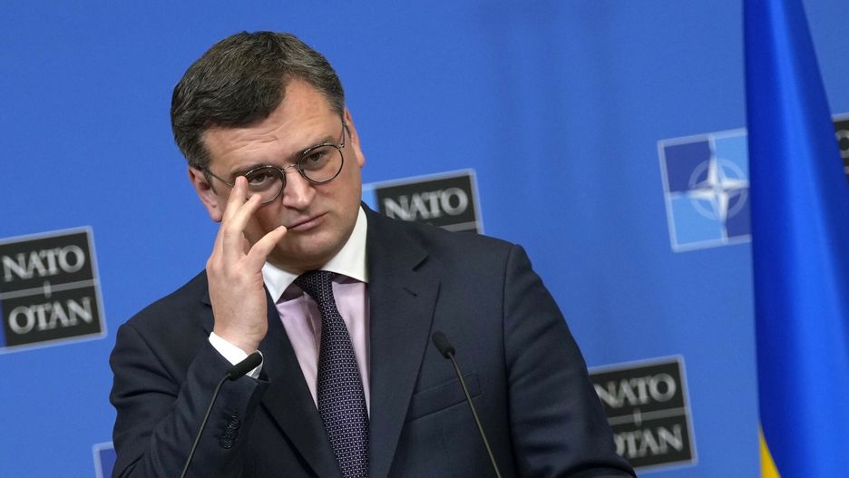 arch54
Ukraine's Foreign Minister Dmytro Kuleba addresses a media conference at NATO headquarters in Brussels, Tuesday, Feb. 21, 2023. (AP Photo/Virginia Mayo)
Virginia Mayo