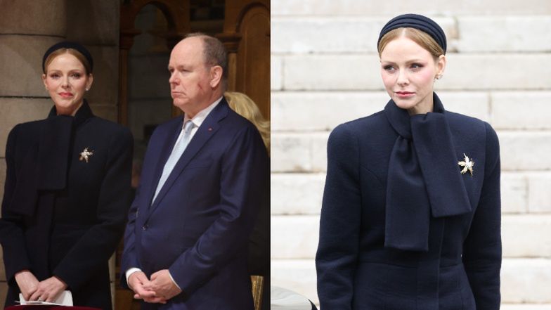 Księżna Charlene sili się na uśmiech 