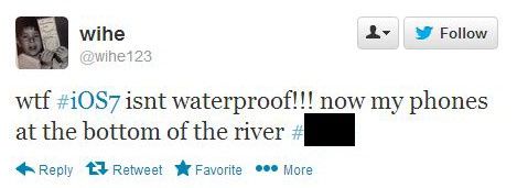 Apple iOS 7 system wodoodporność fałsz Twitter