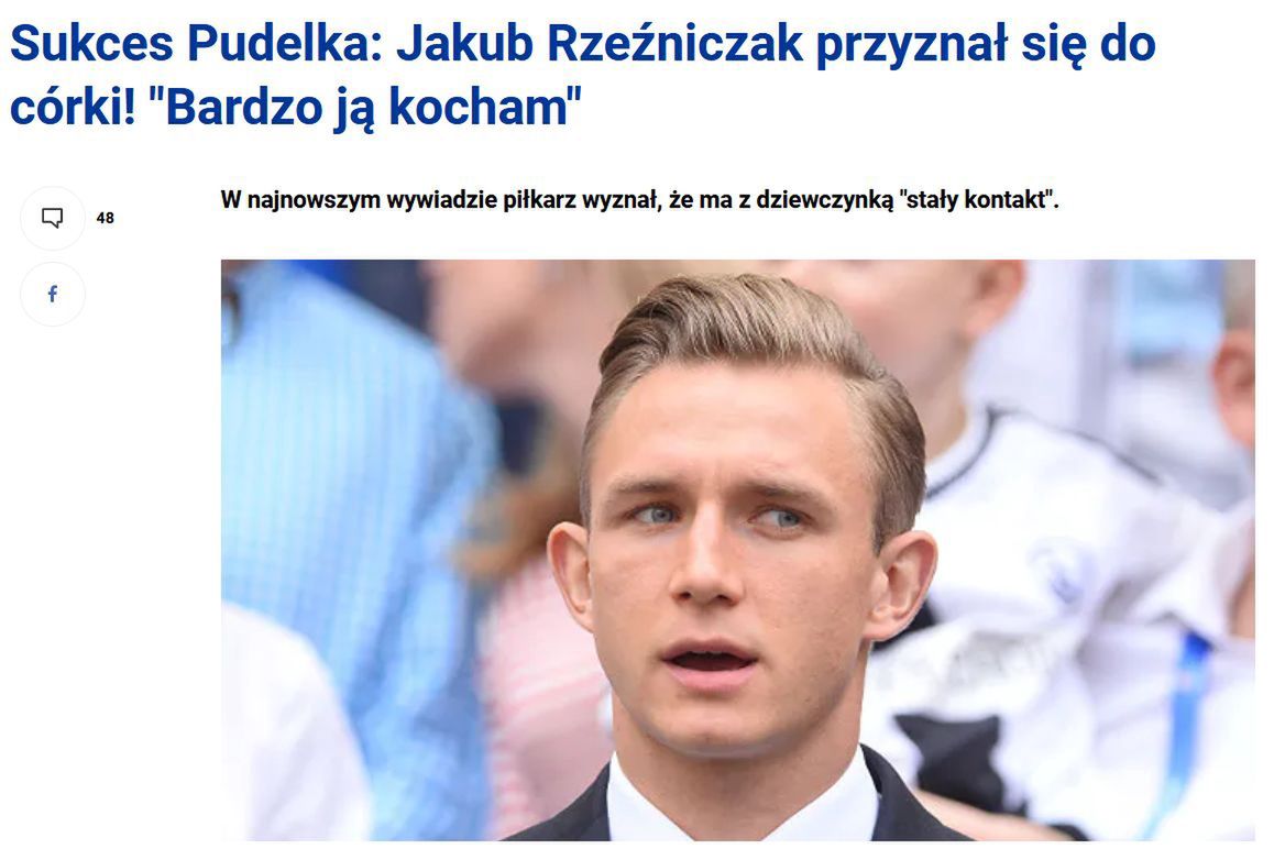 Jakub Rzeźniczak przyznał się do córki