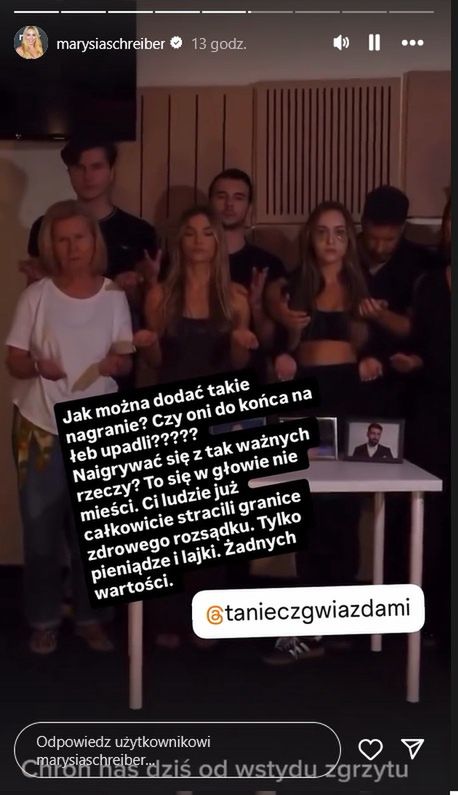 Marianna Schreiber oburzona "modlitwą" uczestników "TzG'