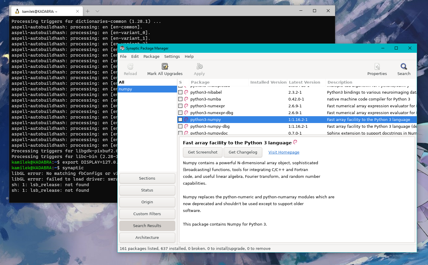 Debian/WSL (fot. Kamil Dudek)