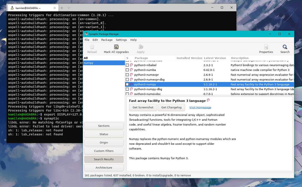 Debian/WSL (fot. Kamil Dudek)