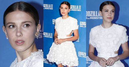 15-letnia Millie Bobby Brown pozuje w koronkowej sukience od Givenchy