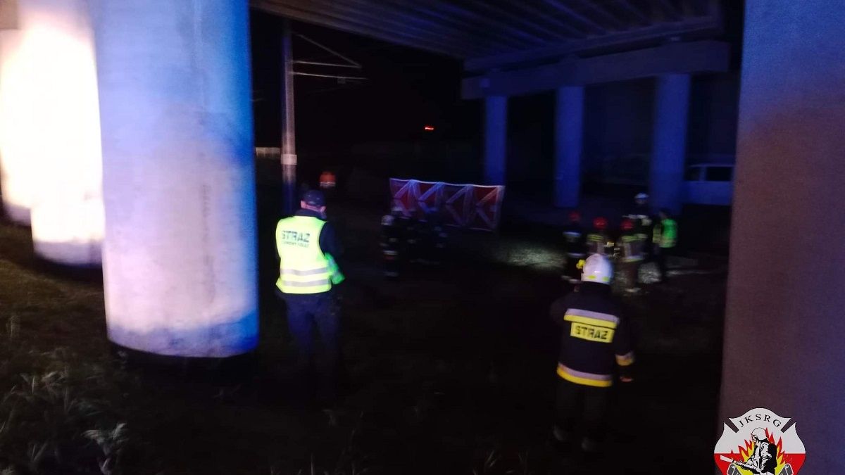 Mężczyzna potrącony przez pociąg pod wiaduktem S19 w Wilkołazie Trzecim