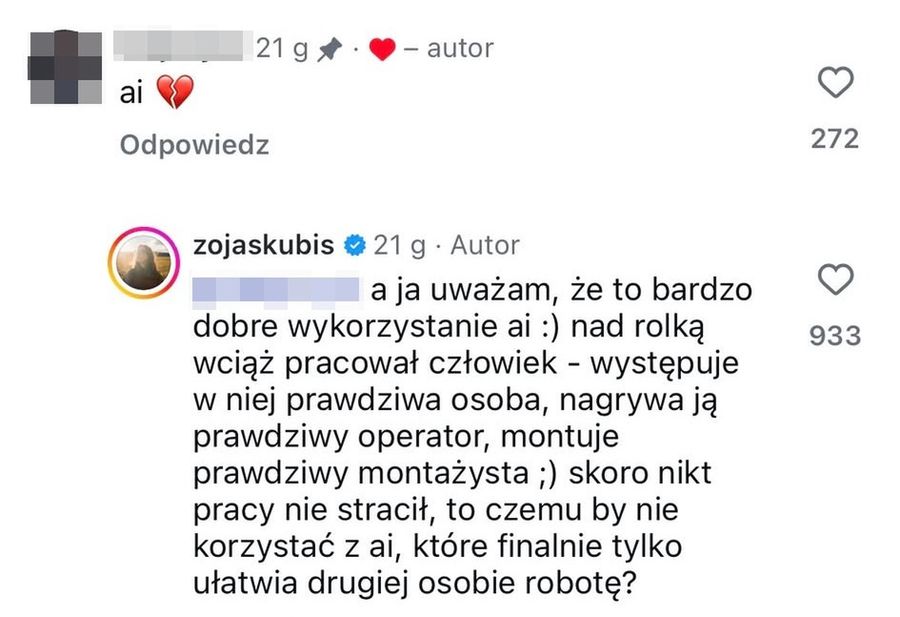 Zoja Skubis odpowiada na krytykę