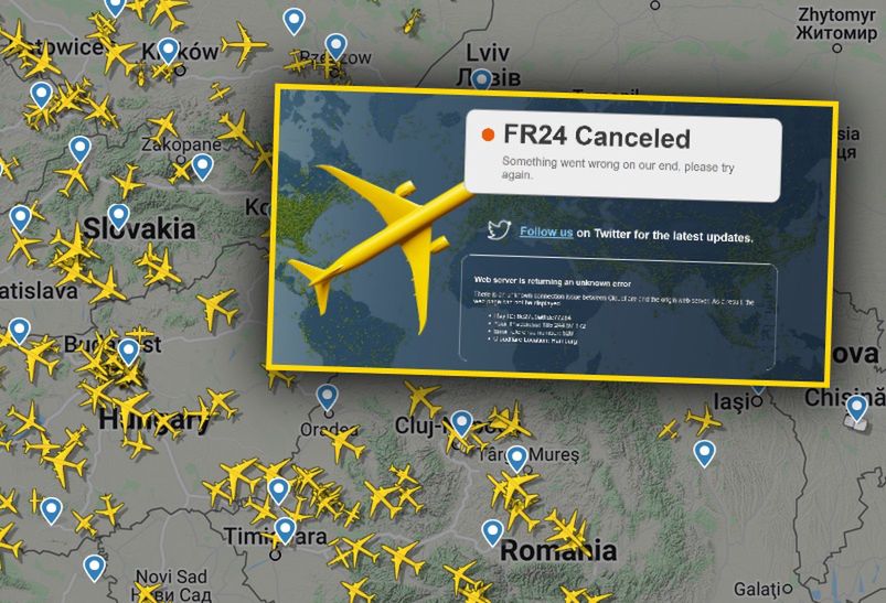 Flightradar24 z problemami. Popularna strona jest przeciążona