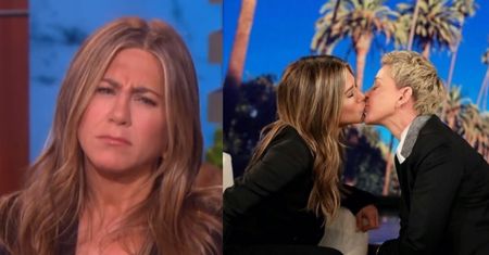 Jennifer Aniston gorąco pocałowała Ellen DeGeneres! "Masz takie miękkie usta!" (WIDEO)