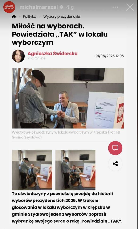 W jednej z komisji wyborczych miały miejsce zaręczyny