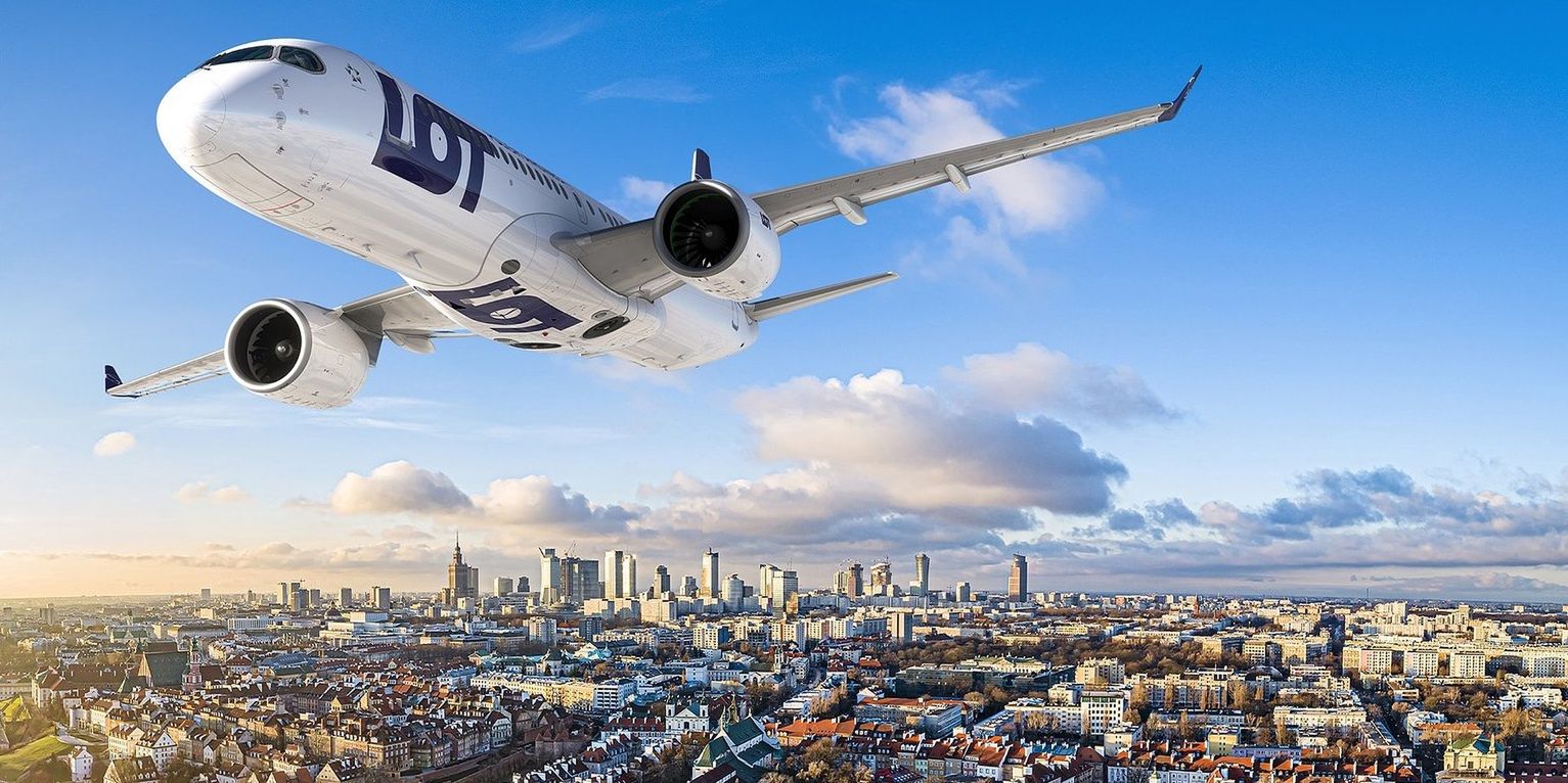 Wizualizacja Airbusa A220 w malowaniu dla LOT-u