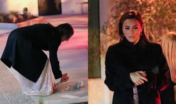 Eva Longoria wraca z imprezy "ELLE" na boso