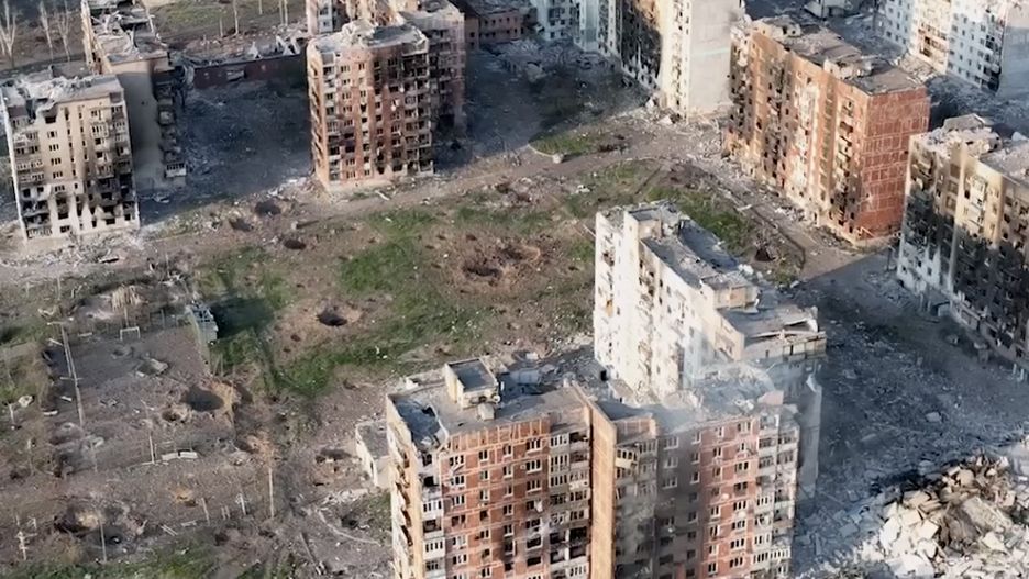 Skutki batalii, toczącej się o Bachmut 