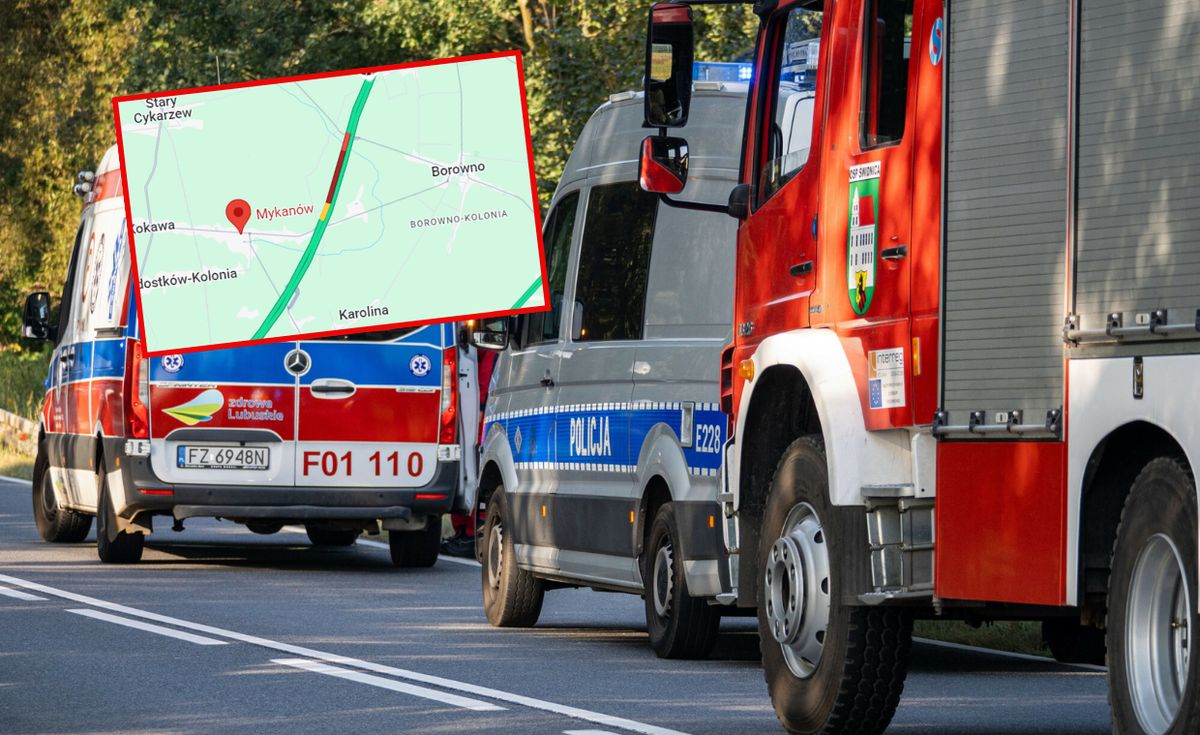 wypadek, autostrada, zderzenie Groźny wypadek czterech aut na A1. Są ranni