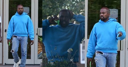 Ufarbowany na czerwono Kanye West robi zakupy w "sklepie dla ubogich" (ZDJĘCIA)