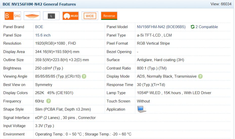 Test matrycy Lenovo Ideapad 520-15IKB (81BF00K2PB)