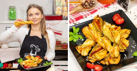 Przepyszne paluchy z ciasta francuskiego z pesto. Robią furorę
