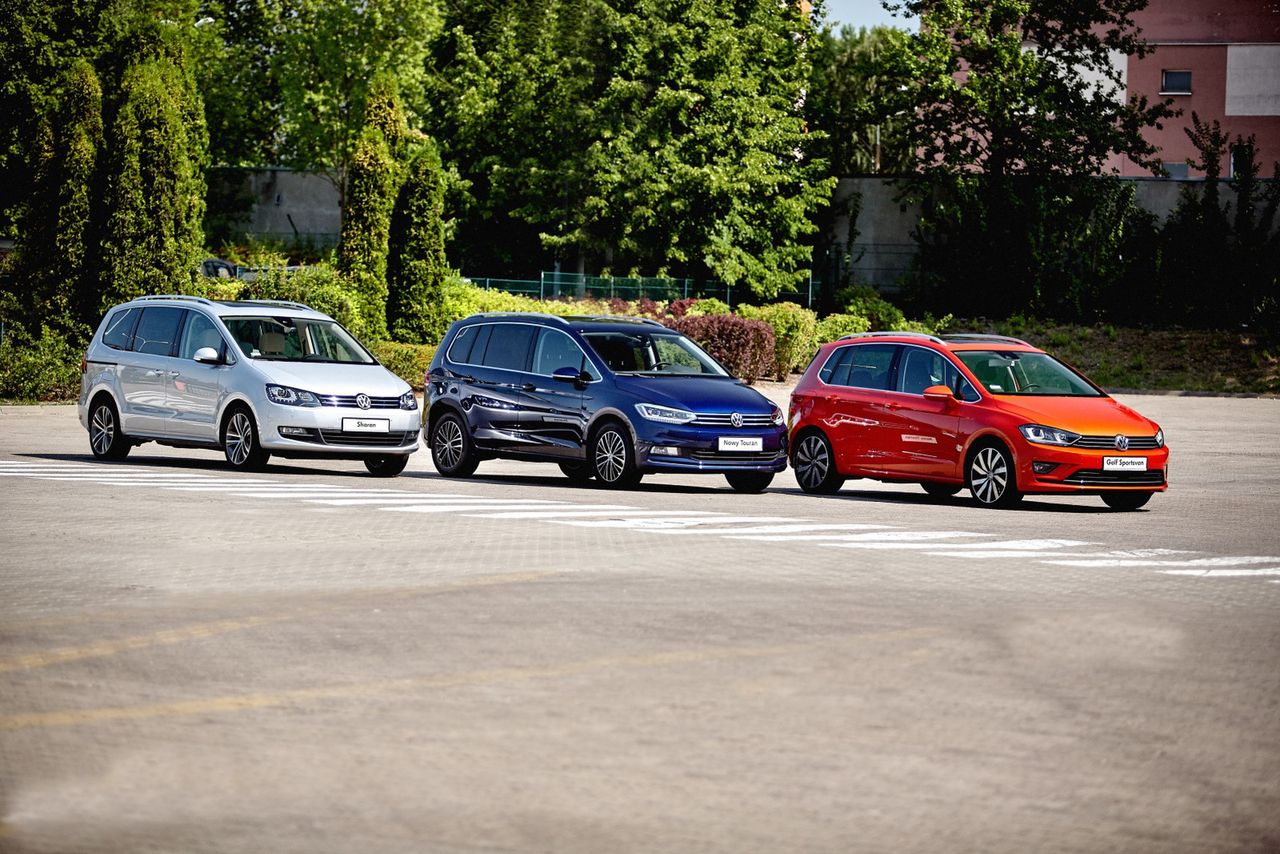 Od lewej: VW Sharan, VW Touran, VW Golf Sportsvan