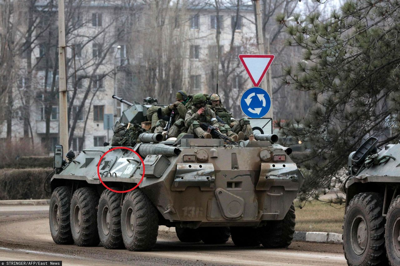 Symbole na rosyjskich pojazdach wojskowych. Gwardia Narodowa Ukrainy podała ich znaczenie