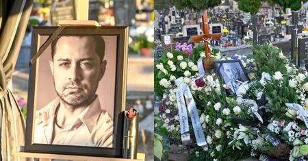 Dziesiątki bukietów na grobie Cezarego Olszewskiego. Poruszające przemówienie przyjaciela tancerza: "Chciał zacząć wszystko OD NOWA..."