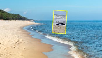 Ujęcie z 17 maja. Sceny na plaży w Stegnie