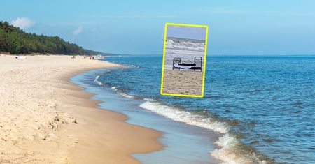 Ujęcie z 17 maja. Sceny na plaży w Stegnie