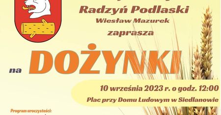 Dożynki w Siedlanowie 2023. Wystąpią: News, Twoja Dama, Rajmund, Maciej Smoliński
