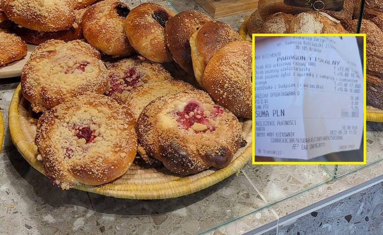 Kupił drożdżówkę i 3 chleby. Paragon z piekarni w Krakowie budzi emocje