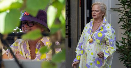 62-letnia Katarzyna Figura relaksuje się w knajpie, a następnie kroczy do kosmetyczki (ZDJĘCIA)