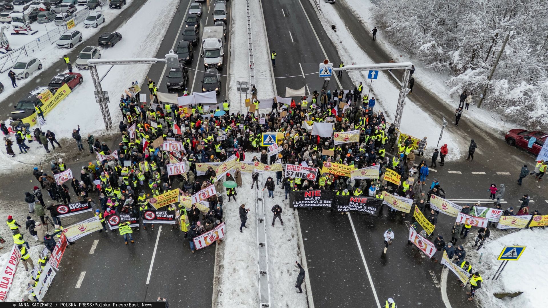 wiadomości,aktualności,WP Wiadomości Protest przeciwko budowie S7. Oto co robili mieszkańcy